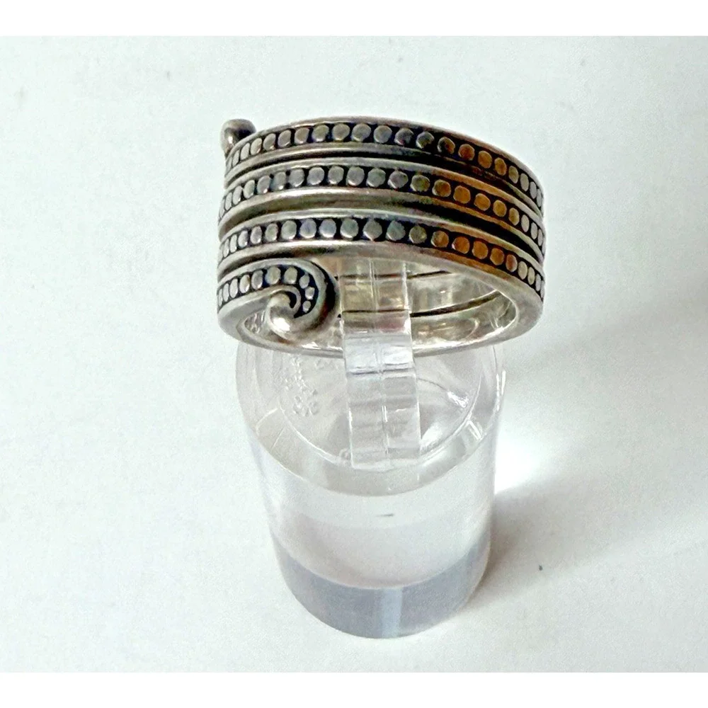 BRIGHTON 925 Sterling Silver Wide Multi-row Band Statement Ring Size 7